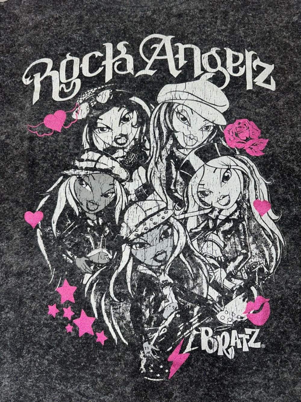 BRATZ Rock Angelz Graphic Tee - Black & Pink SZ XXL - Picture 3 of 7